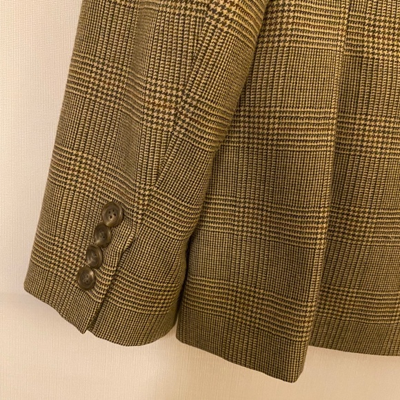 Lauren Ralph Lauren Wool Blazer Women's sz 8 Brown Herringbone Pockets Lined - Picture 3 of 13